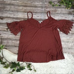 4/$20 CHARLOTTE RUSSE Short Sleeve Lace Shirt